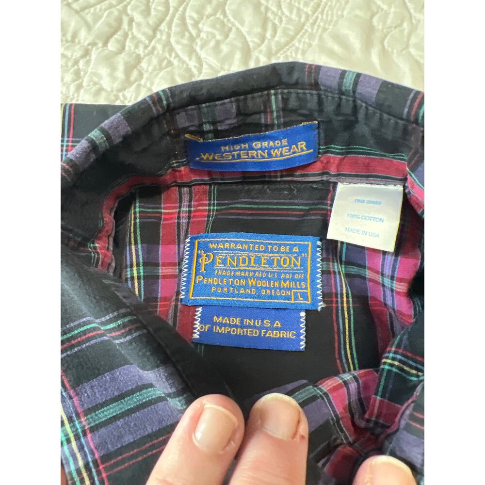 Pendleton Men's Short Sleeve Snap Front Shirt Size Large - Picture 6 of 6